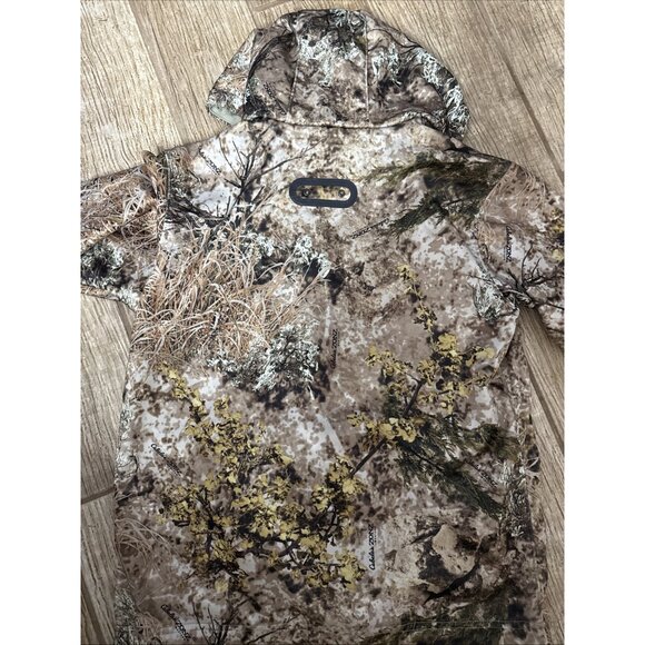 Cabelas Camo Hunting Jacket Mens M Zonz Woodland Deer Zip Up Hooded Coat Y2K - Picture 6 of 6
